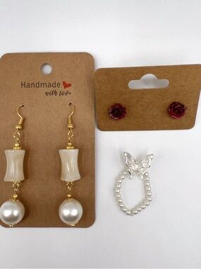 5PCS Handmade Jewelry Set Earrings & Ring